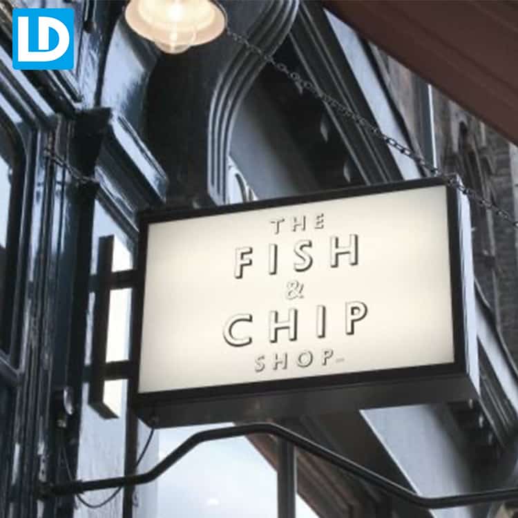 Double Side Wall Mount LED Projecting Light Box Sign