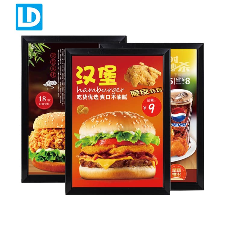 Interior Advertising Led Light Box Sign Illuminated Snap Frame