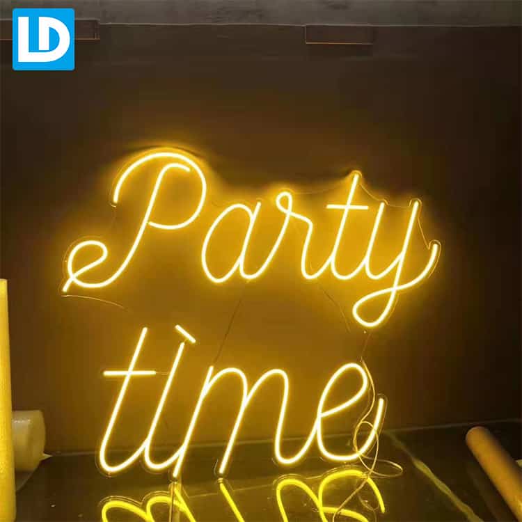 Party Time Yello Light Flex Neon Signage Board