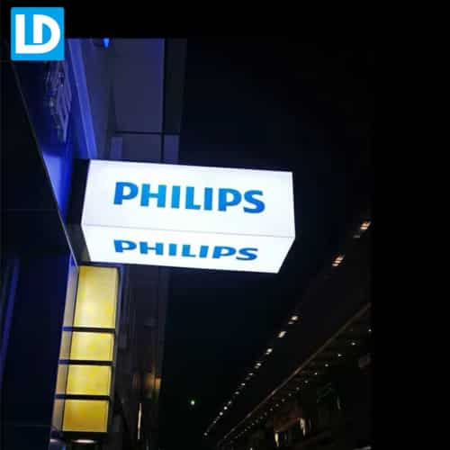 Frameless Projecting Light Box Outdoor Cube Sign