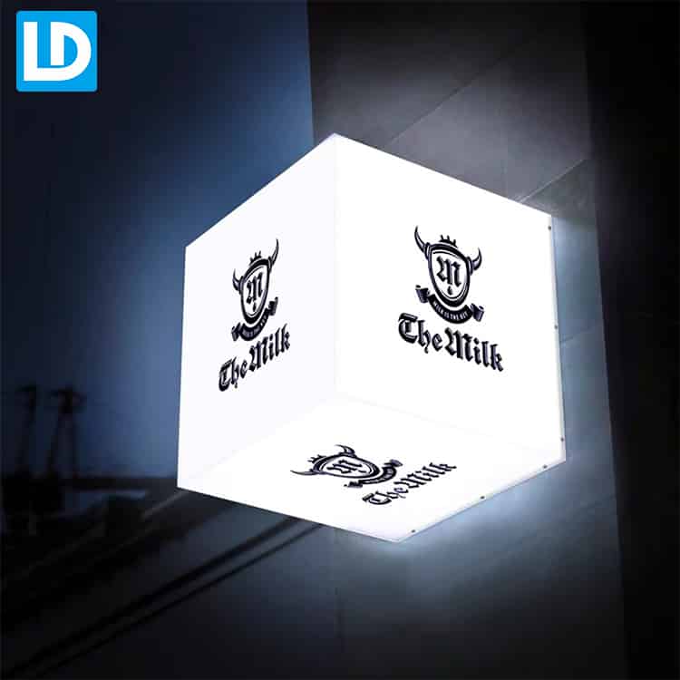 Wall Mount Store Front Advertising Cube Light Box shop Sign