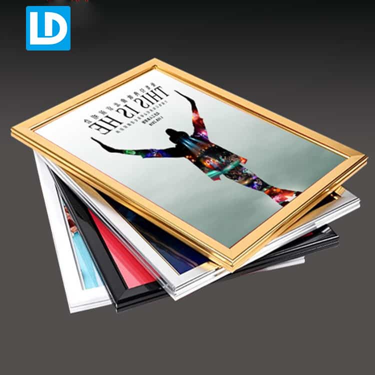 Black Color Ultra Slim Light Box Aluminum Poster Clip Frame