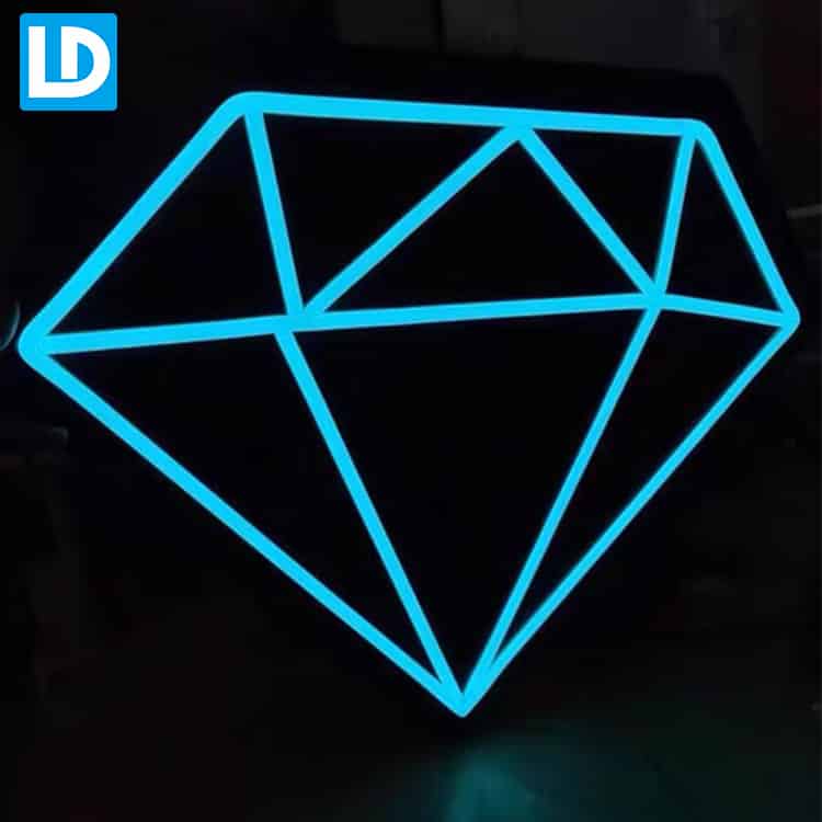 Diamond Blue Lighting Acrylic Neon Sign for Decoration