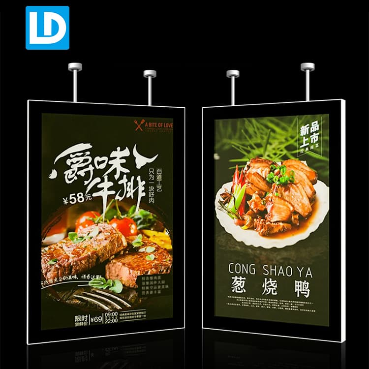 Suspended Double Side Menu Magnetic Light Box