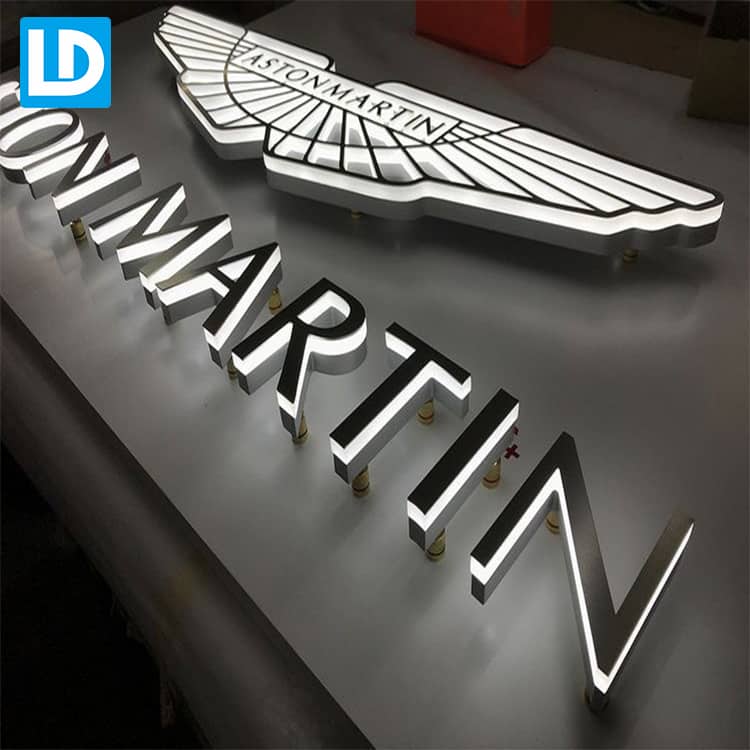 Metal Backlit Letter LED Advertising Illuminated Sign