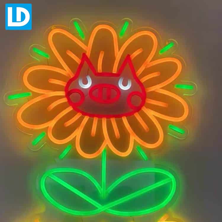 LED Illuminated Flower Sign Flex Neon Signage