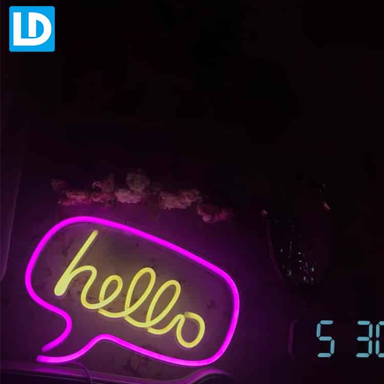 Yellow and Pink Color Illuminated Light Acrylic Neon Sign