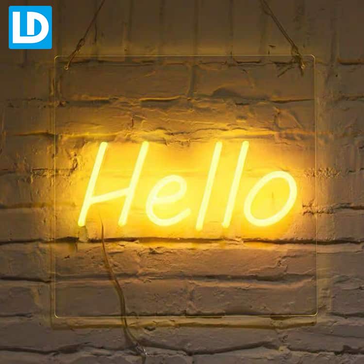 Yellow Light Hello Flex neon Decor Light Illuminated Sign