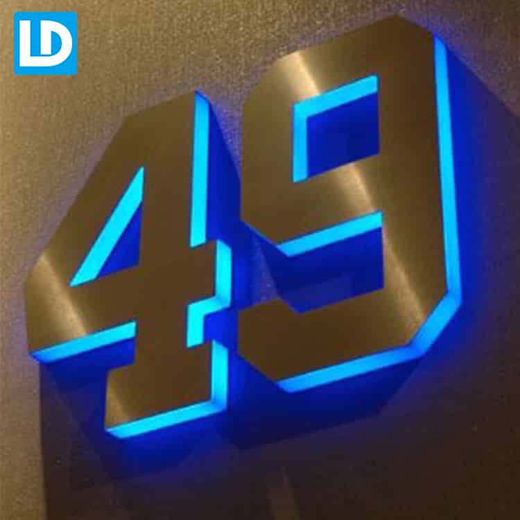 Brushed Stainless Steel Metal Lighting Signage