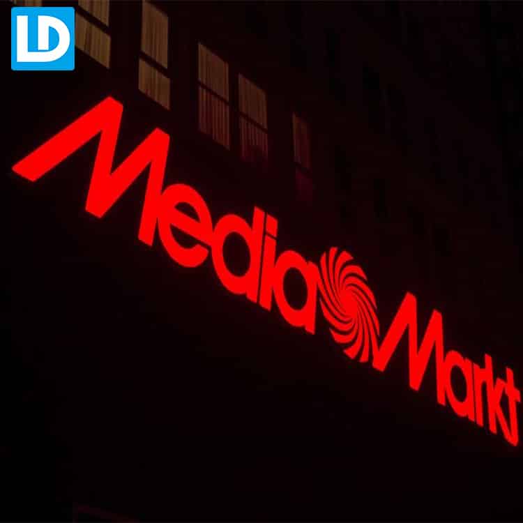 Illuminated Signage Board Red Channel Letter