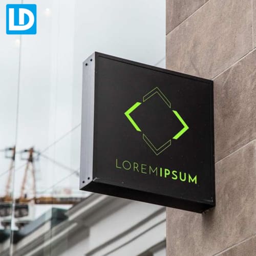 Square LED Light Boxes Metal Double Side Blade Sign