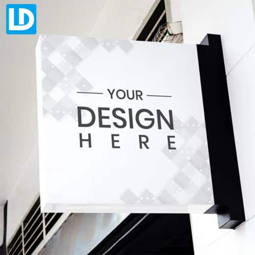 Rectangle Projecting LED Lightbox Outdoor Illuminated Sign