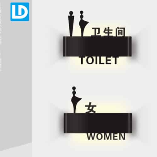 Toilet Sign LED Metal Backlit Illuminated Signage