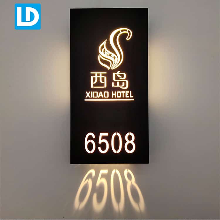 LED Room Sign Wall Projective Number Light Box