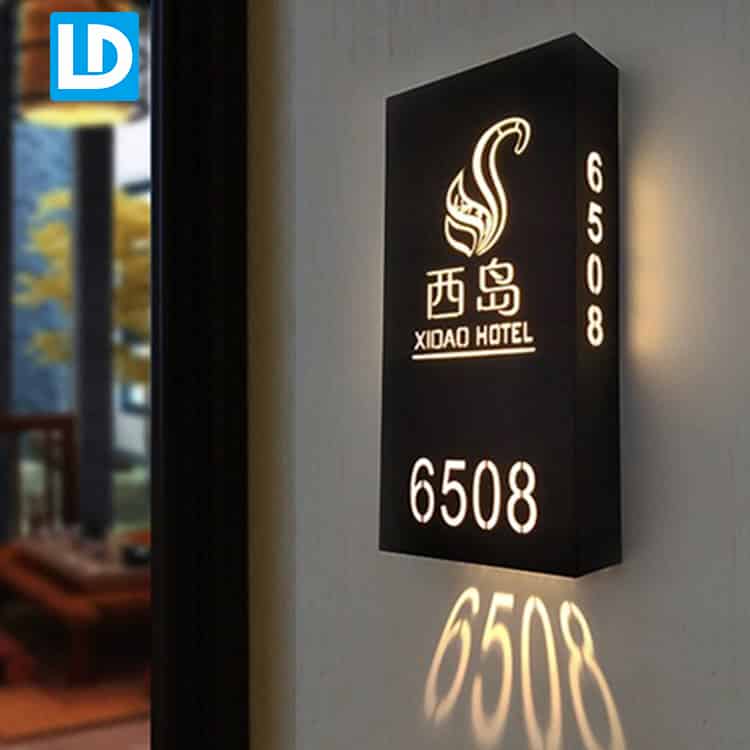 LED Room Sign Wall Projective Number Light Box