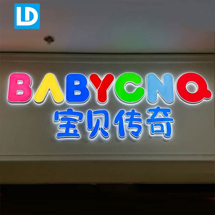 Store Front Frontlit and Backlit Mini Acrylic Channel Letter for Advertising