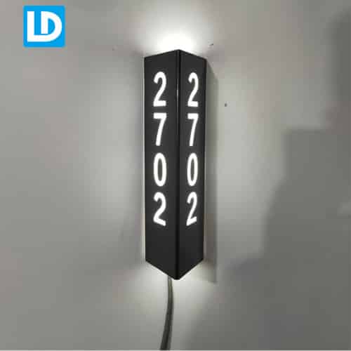 LED Door Signs Triangle Metal Fret Cut Hallow Number