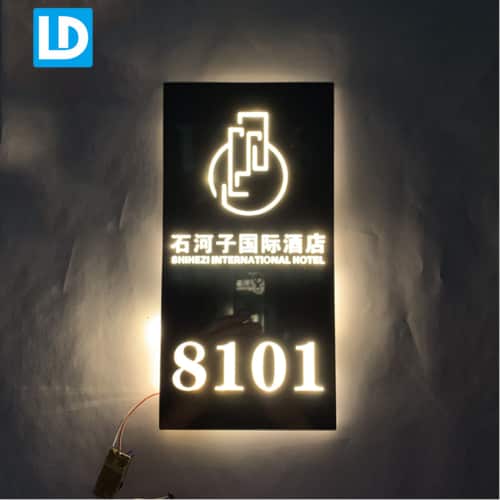 LED Hotel Sign Wall Mount Illuminated Number Plaque