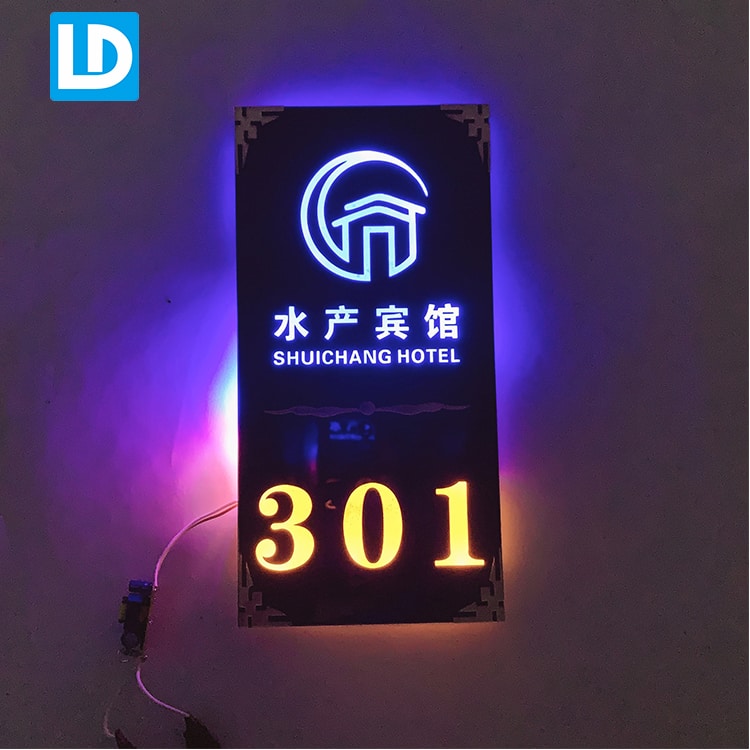 LED Hotel Sign Wall Mount Illuminated Number Plaque