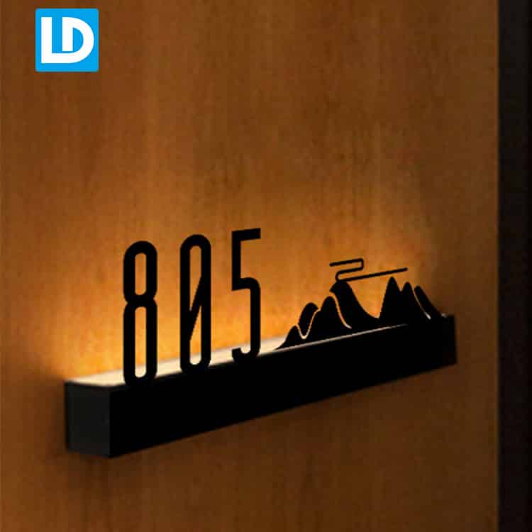 Backlit Door Sign LED Illuminated Hotel Room Number