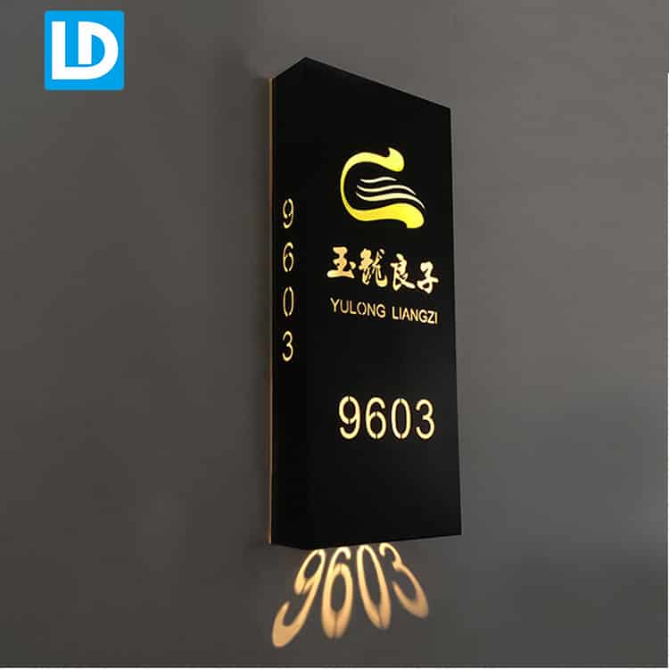 LED Hotel Sign Wall Mount Illuminated Number Plaque