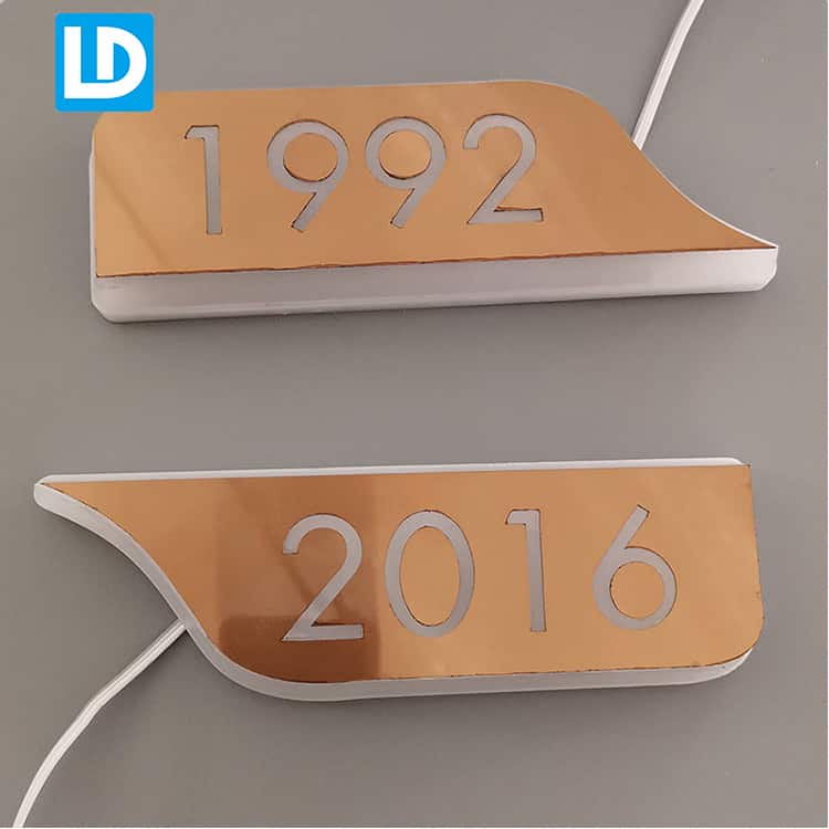 LED Room Sign Gold Stainless Steel Door Nameplate