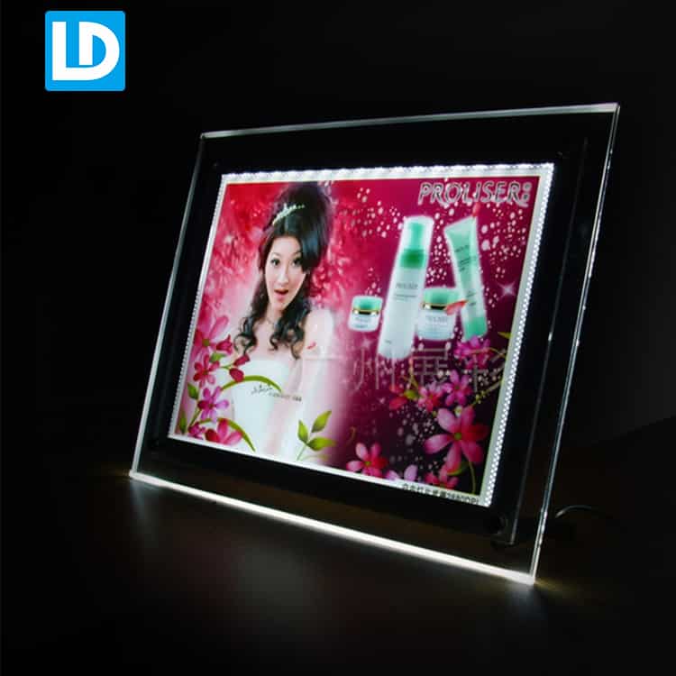 Desk Illuminated Menu Order Crystal Light Box
