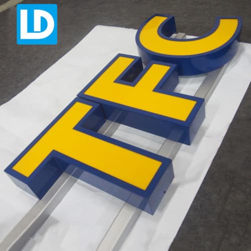 LED Signboard Yellow Front Lit Illuminated Channel Letter