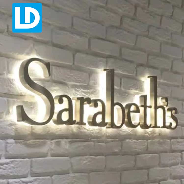 Wall Mounted Channel Letter LED Signs Metal Backlit Signage