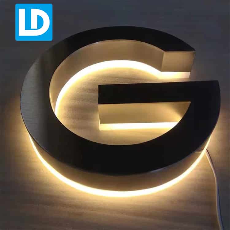 LED Backlit Channel Letters Stainless Steel Signs