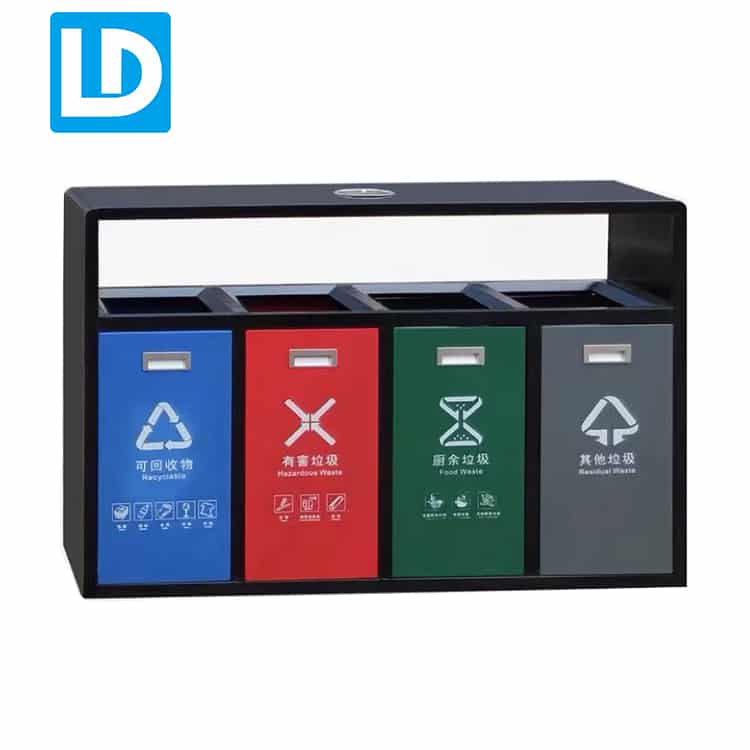 Waste Sorting Bin Outdoor Metal Bins