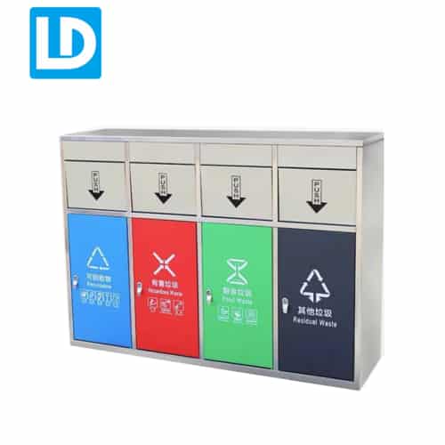 Stainless Steel Trash Can Outdoor Metal Recycle Bins