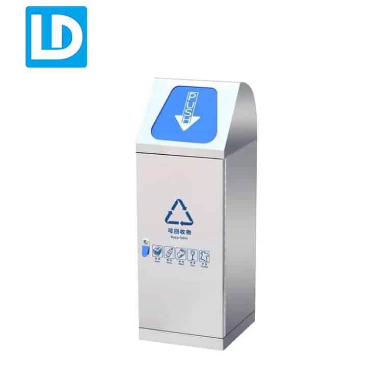 35L Ouitdoor Stainless Steel Metal Waste and Recycling Bin