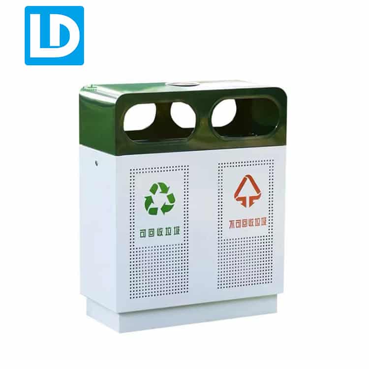 Outside Garbage Containers 2 Compartment Waste Bin