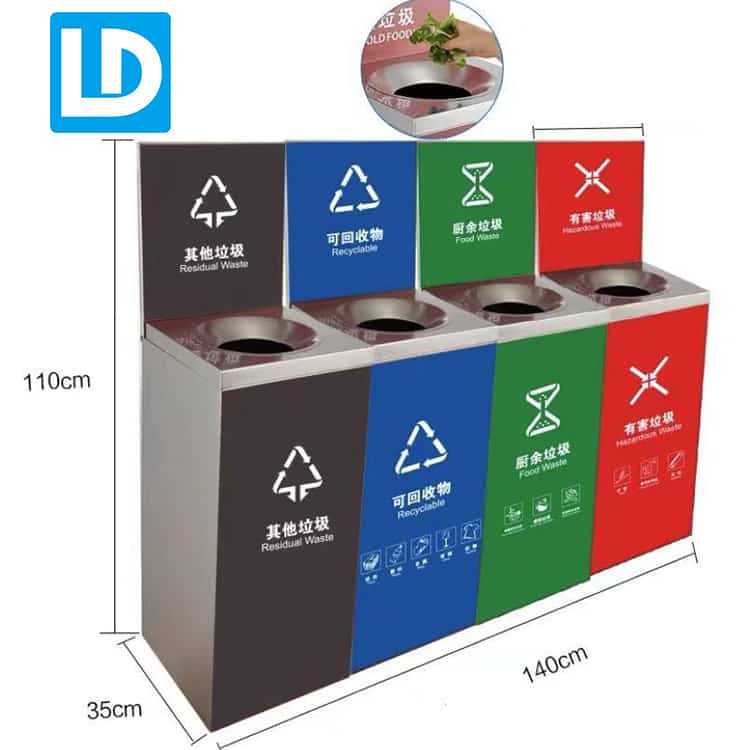 Custom Metal Outdoor Commercial Receptacles Trash Cab