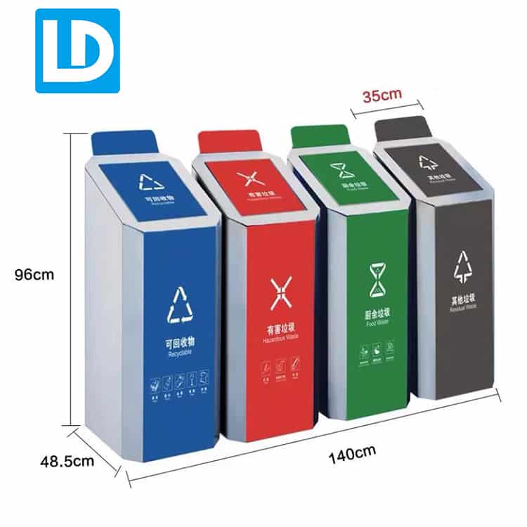 Waste Sorting Bin with Lid Custom Garbage Can