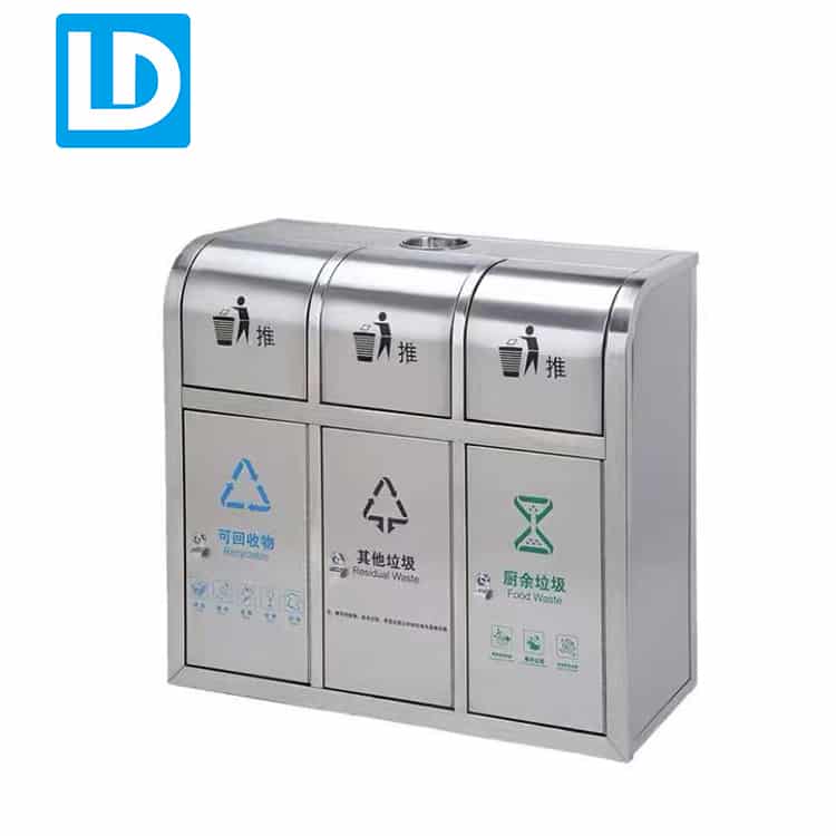 3 Compartment Waste Sorting and Recycling Bins