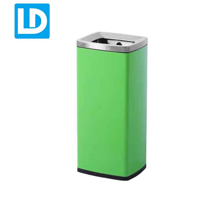 Green Indoor Trash Bin Custom Metal Trash Can