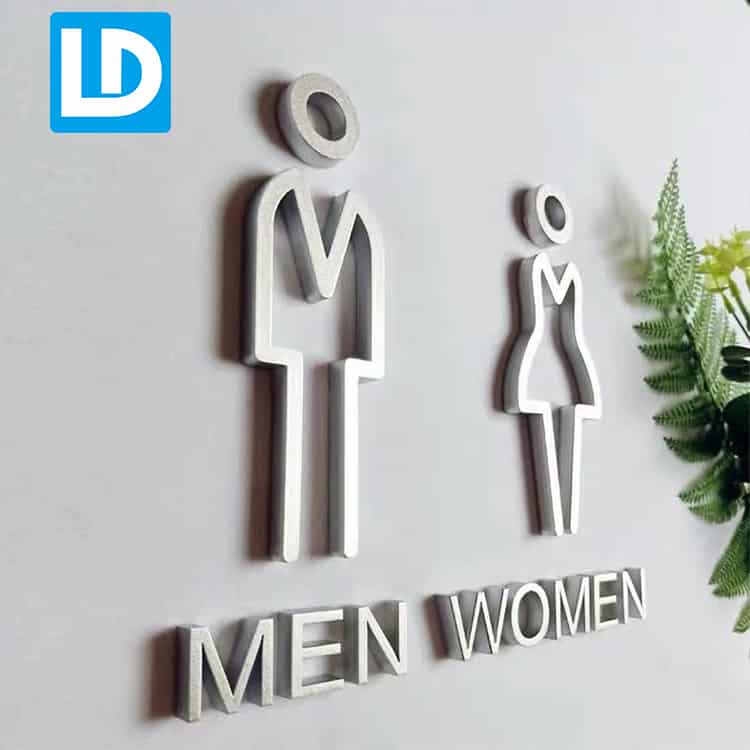 White Toilet Signs PVC Men and Women Washroom Signage