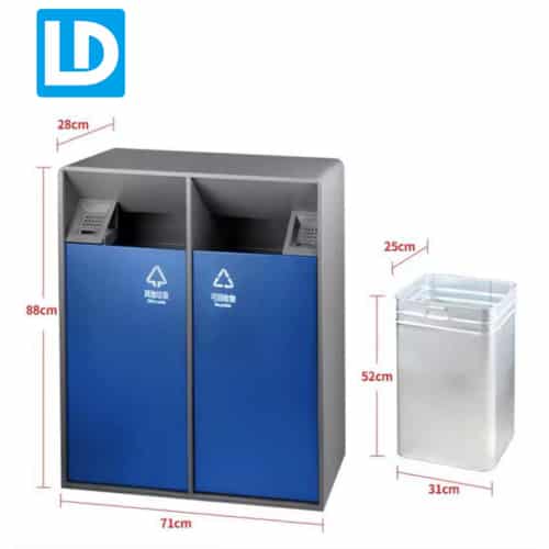 Dual Trash and Recycling bin Metal Trash Can