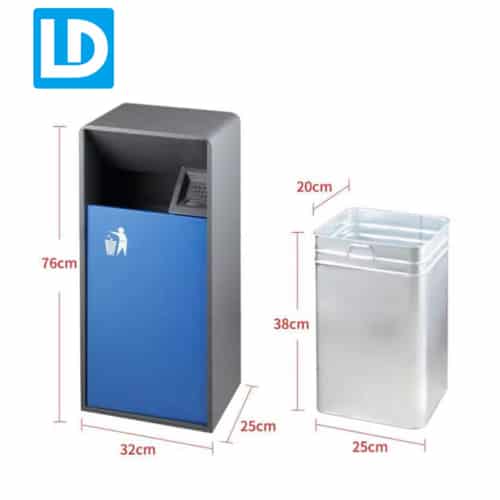 Stainless Steel Outdoor Trash Can Metal Bin