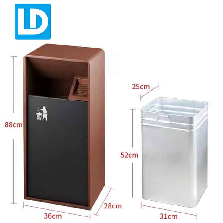 Stainless Steel Outdoor Metal Trash Can for Street