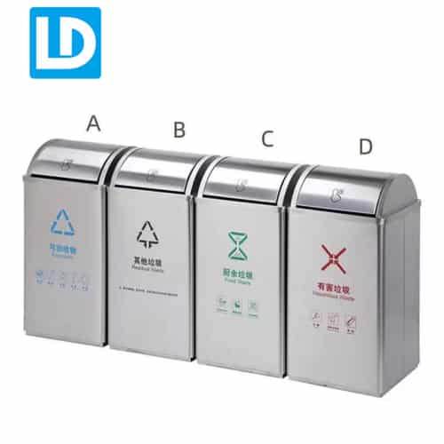 Stainless Steel Commercial Trash Can Outdoor Rubbish Bin