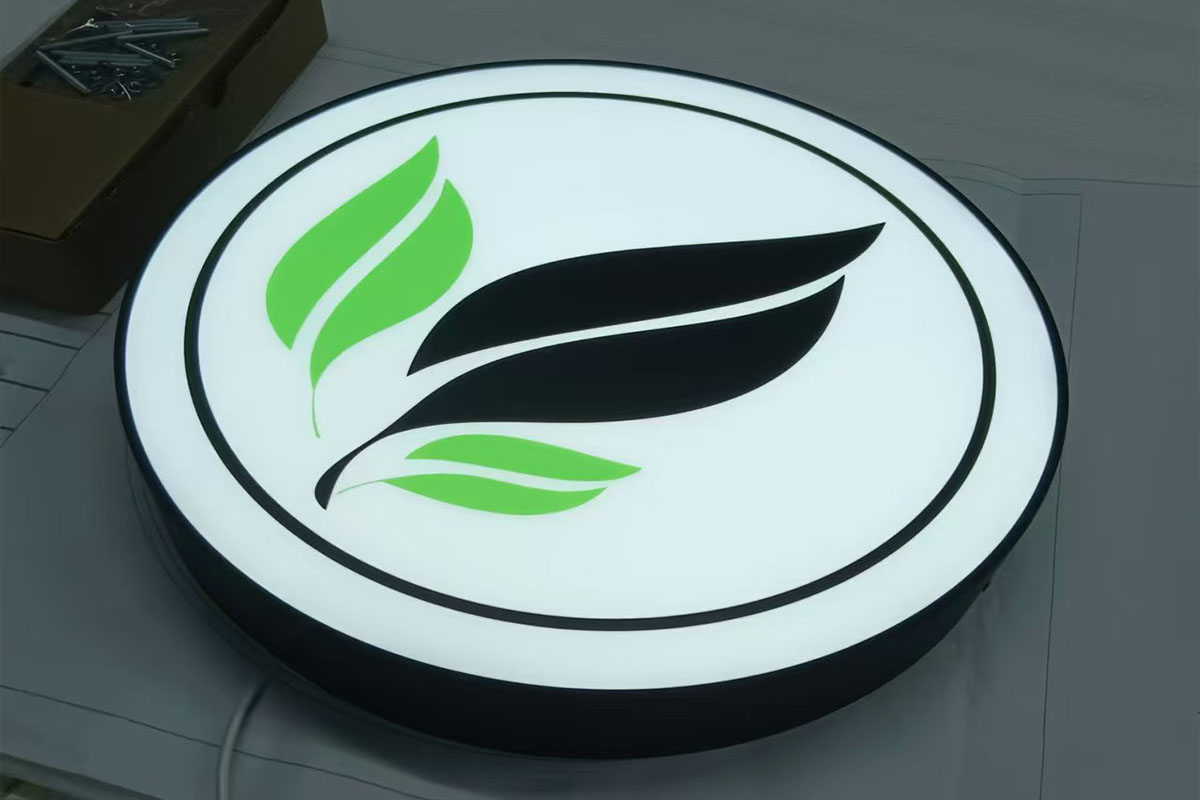 Round LED Sign Board Custom Wall Mounted Light Box