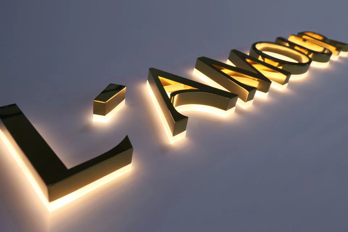 Built Up Letters Gold Backlit Signage