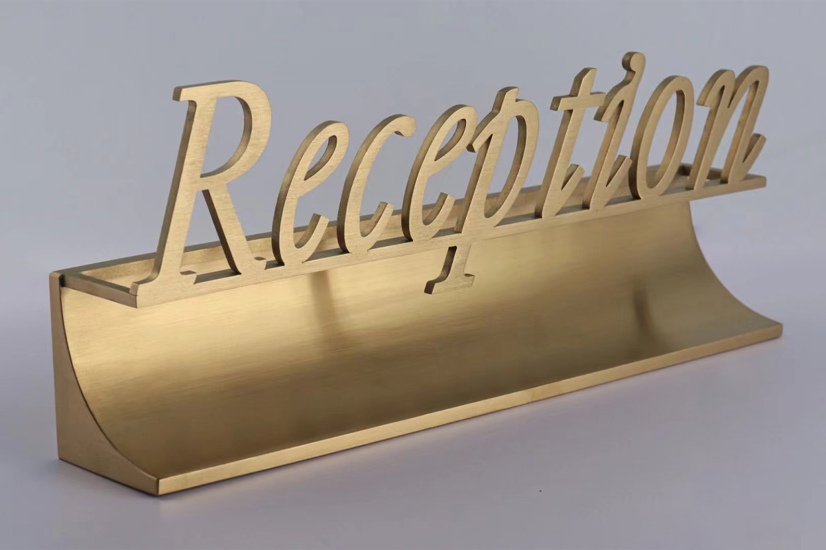 Front Desk Sign Brass Reception letters