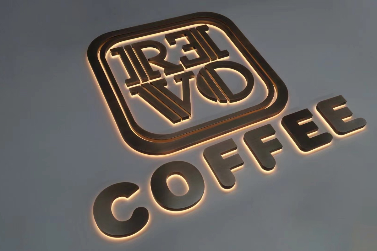 Metal Coffee Sign Letters and Logo with Backlight