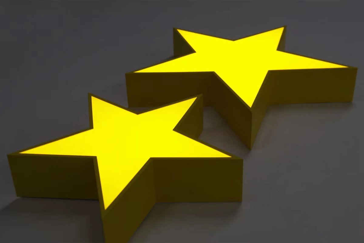 illuminated sign board custom star signs