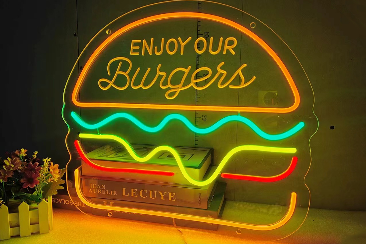 Custom LED Neon Signs for Hamburger