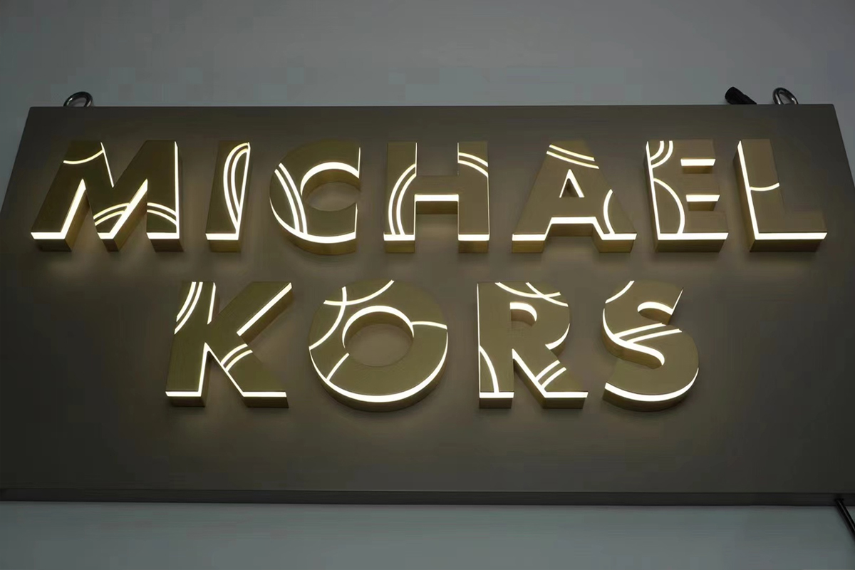 Gold Acrylic Letters Backlit for Office